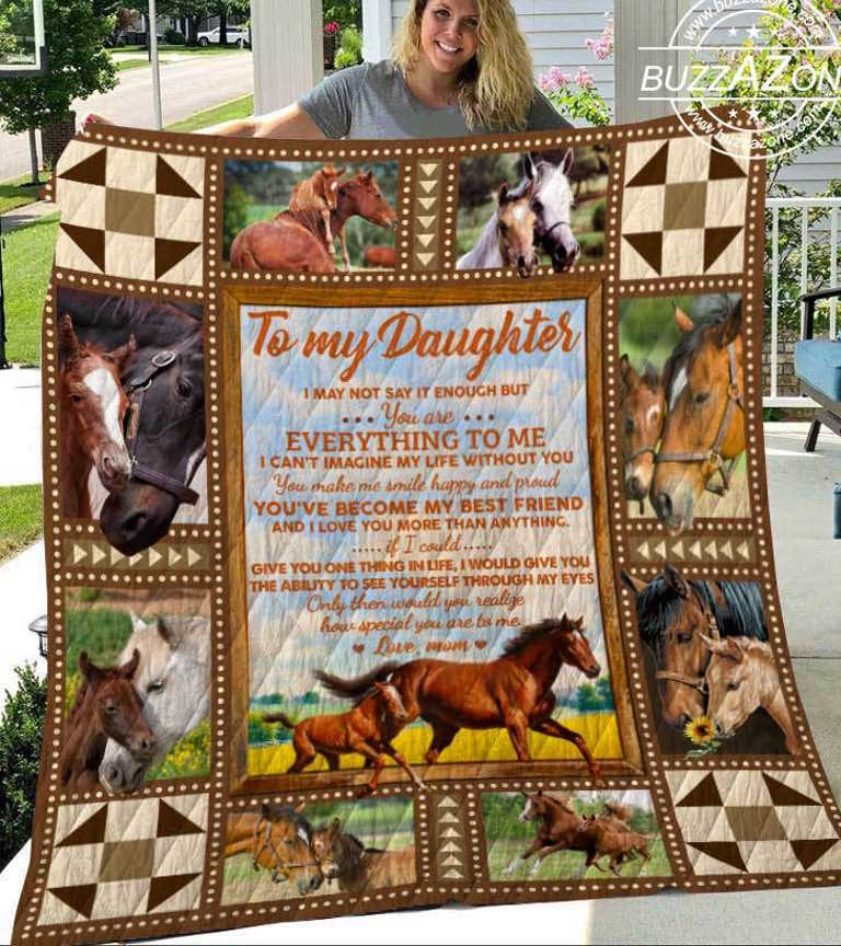 I Love You More Than Anything Vv_Horse Quilt Blanket