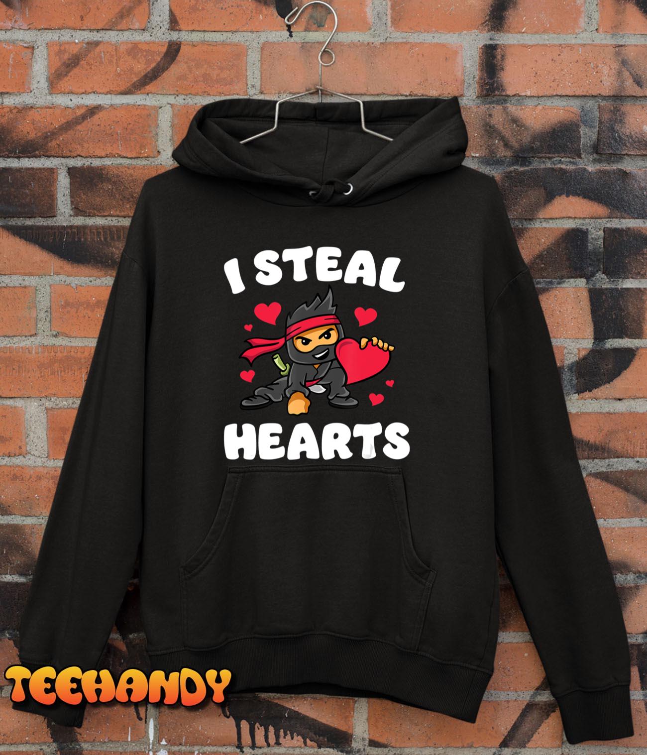 I Steal Hearts Ninja Boys Valentines Day Toddler T-Shirt