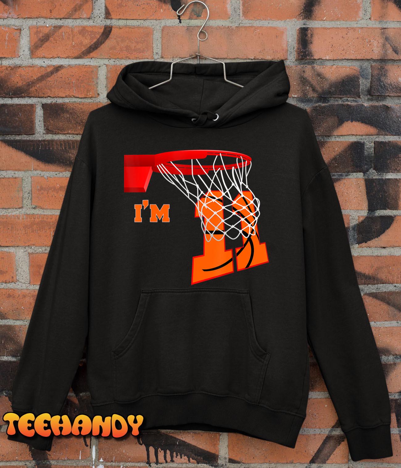 I’m 11 Basketball Birthday Boy and Girl 11 year old Birthday T-Shirt