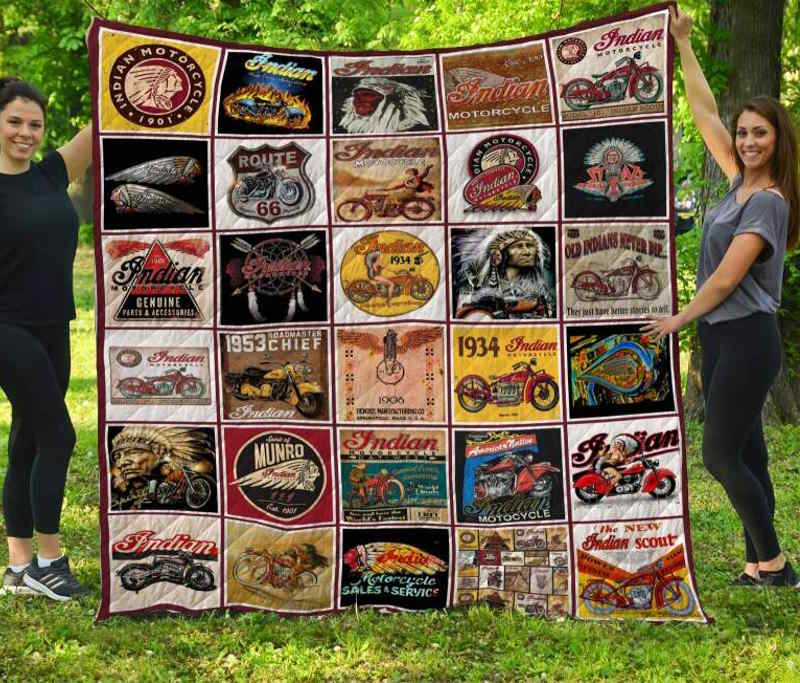 Indian Motorcycle 3D Quilt Blanket