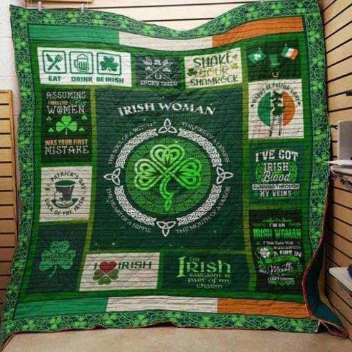 Irish Woman St Patrick Day 3D Quilt Blanket