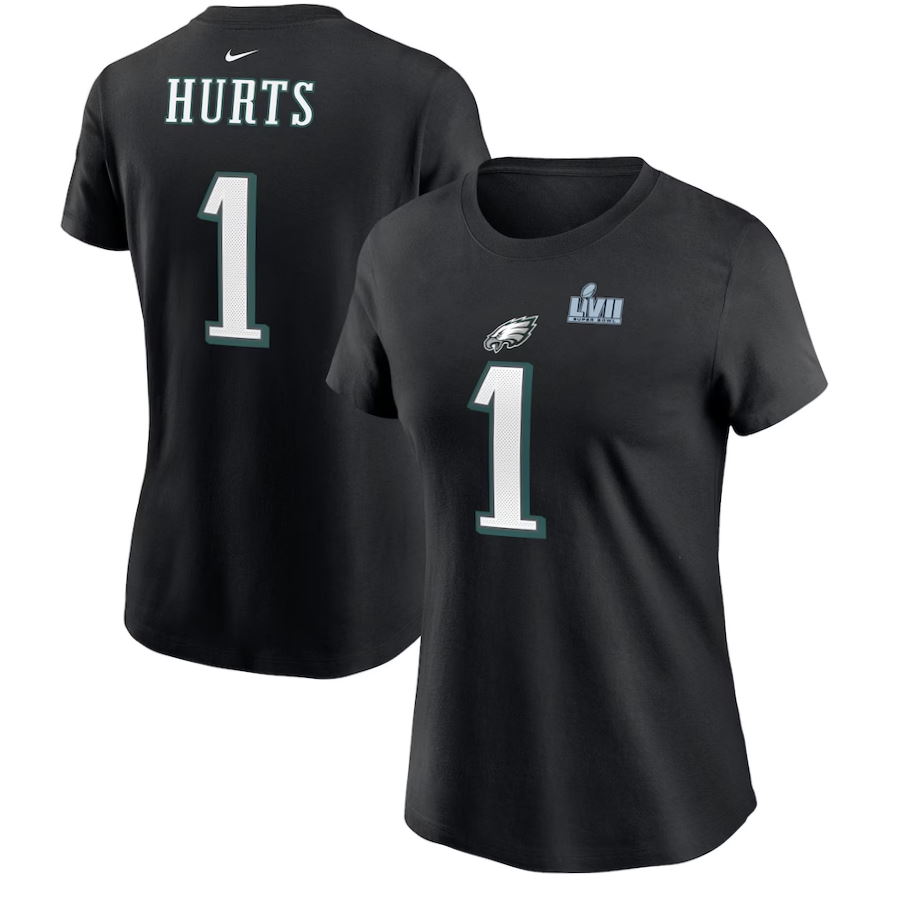 1922 Womens PHILADELPHIA EAGLES JALEN HURTS Vintage V-Neck Football Jersey  Shirt