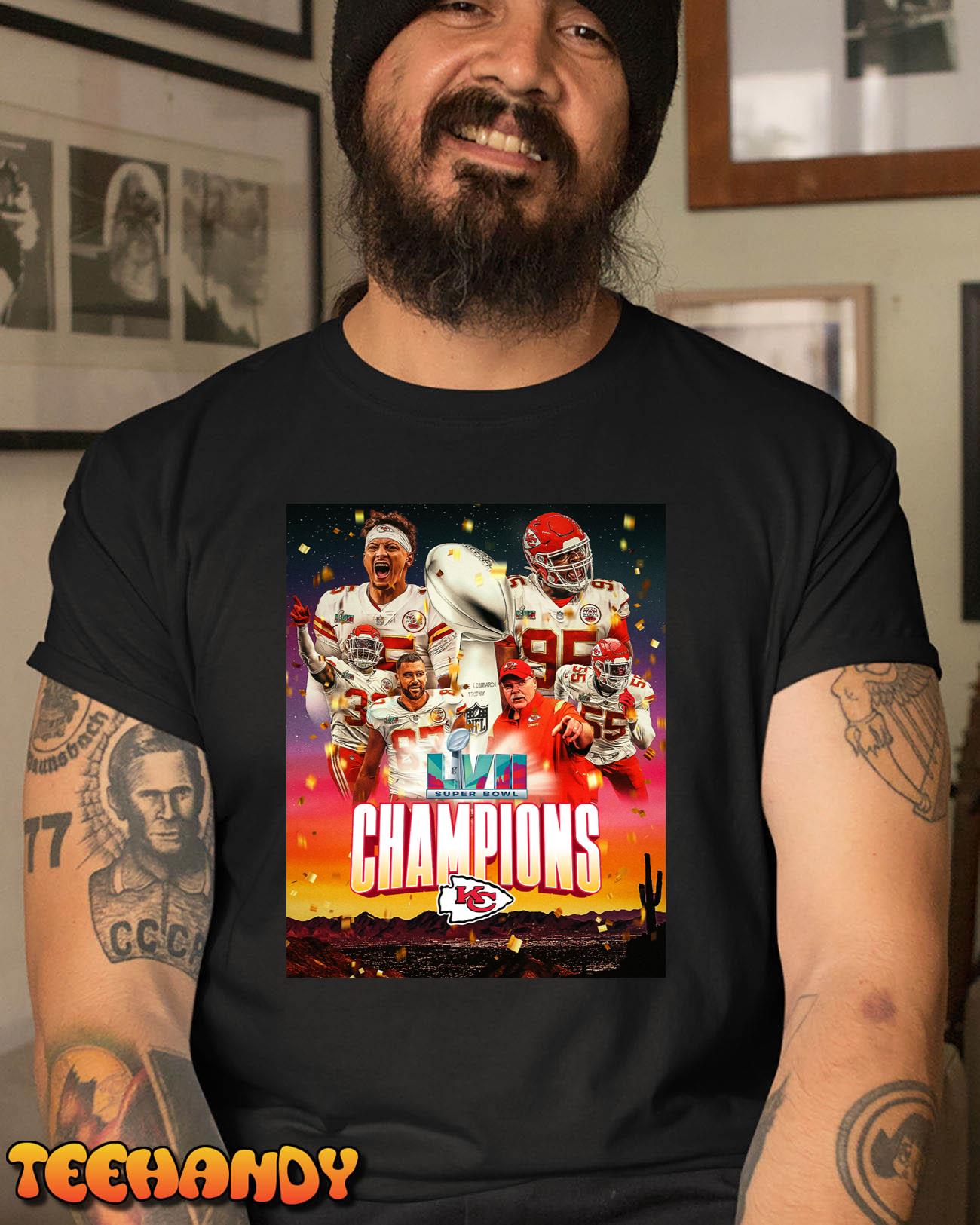 Kansas City Chiefs Super Bowl LVII 2023 Champions Unisex T Shirt Hoodie
