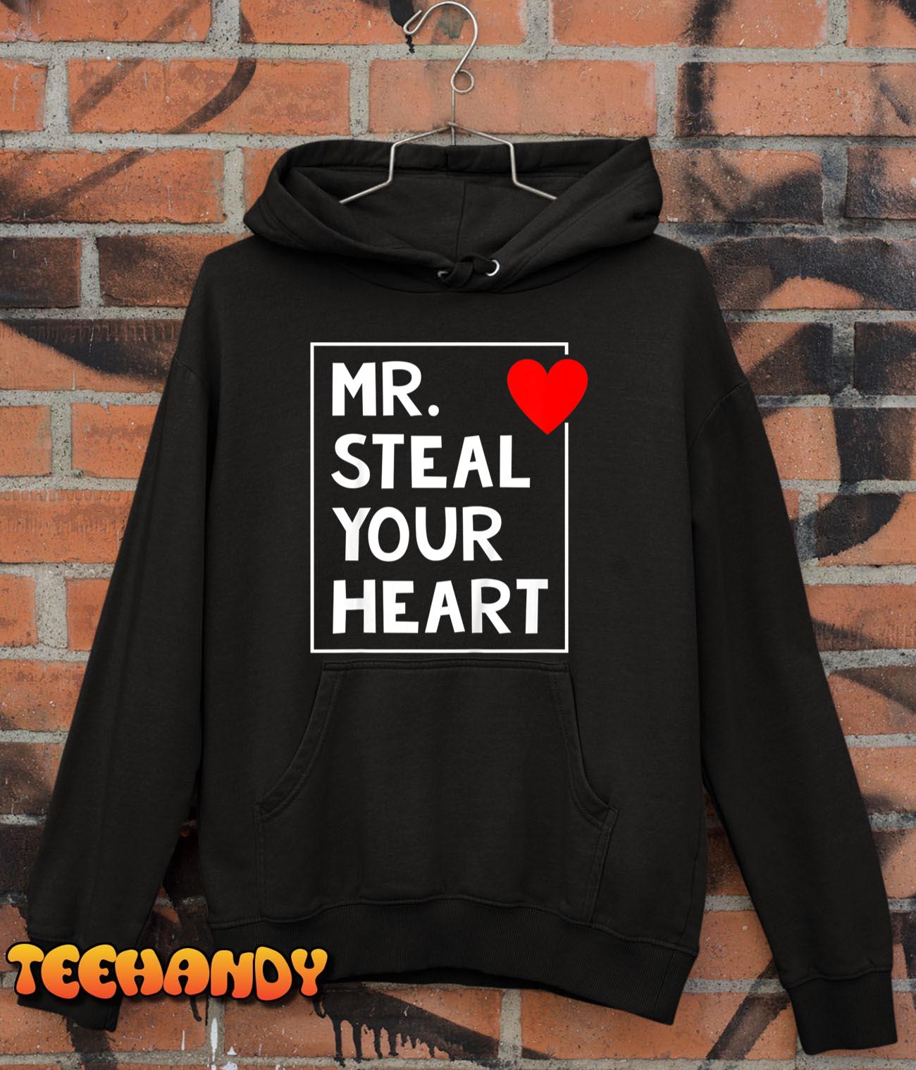 Kids Mr Steal Your Heart Valentines Day T-Shirt