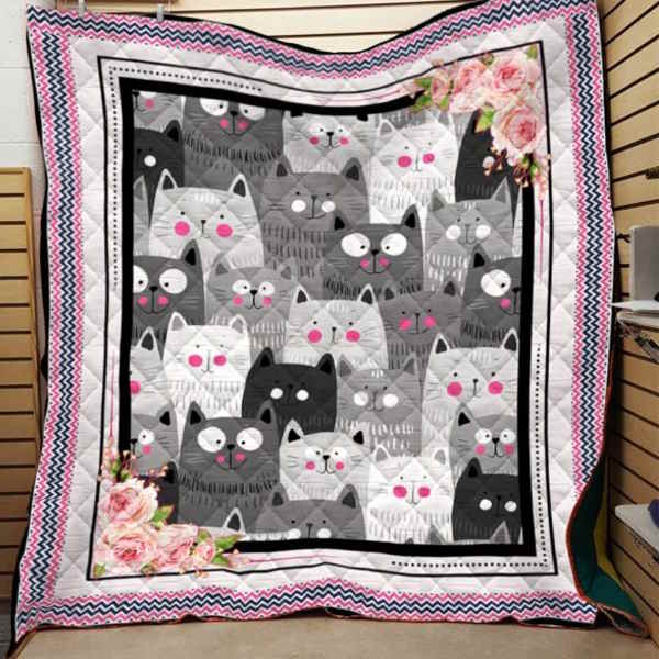 Kittens Cats Fleece Fabric Printing 3D Quilt Blanket