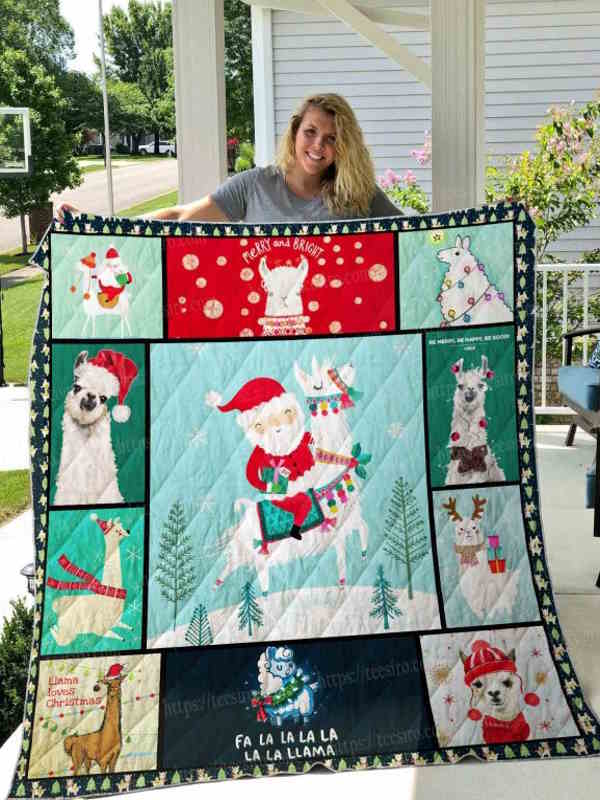 Llama Christmas 3D Quilt Blanket