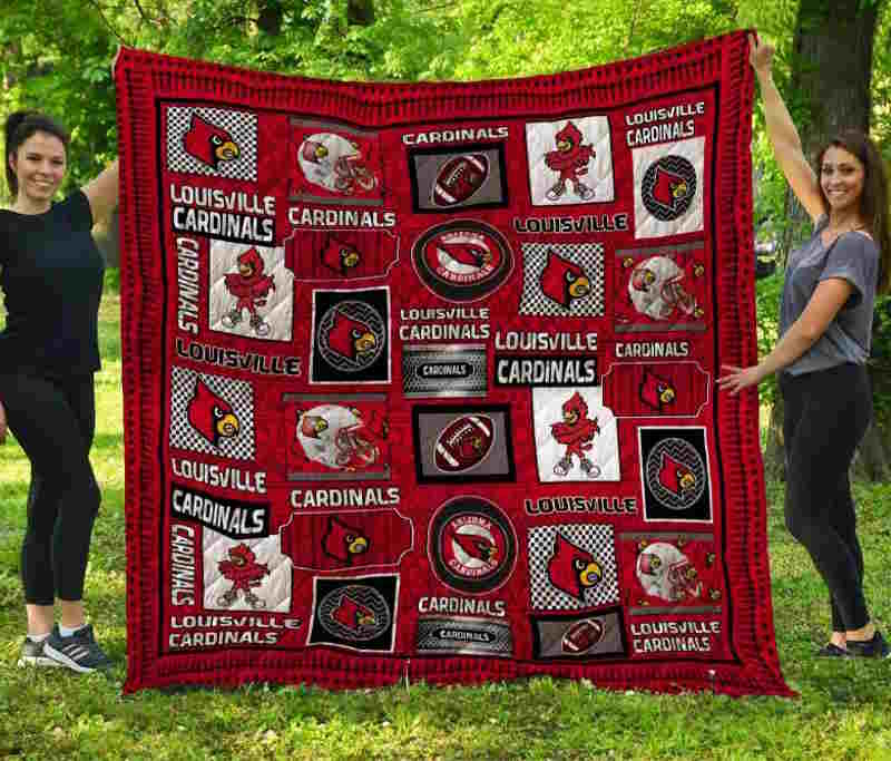 Louisville Cardinals Football 3D Quilt Blanket