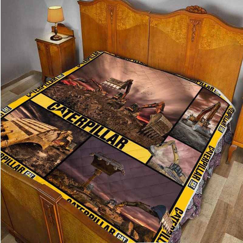 Love Excavator Like Quilt Blanket