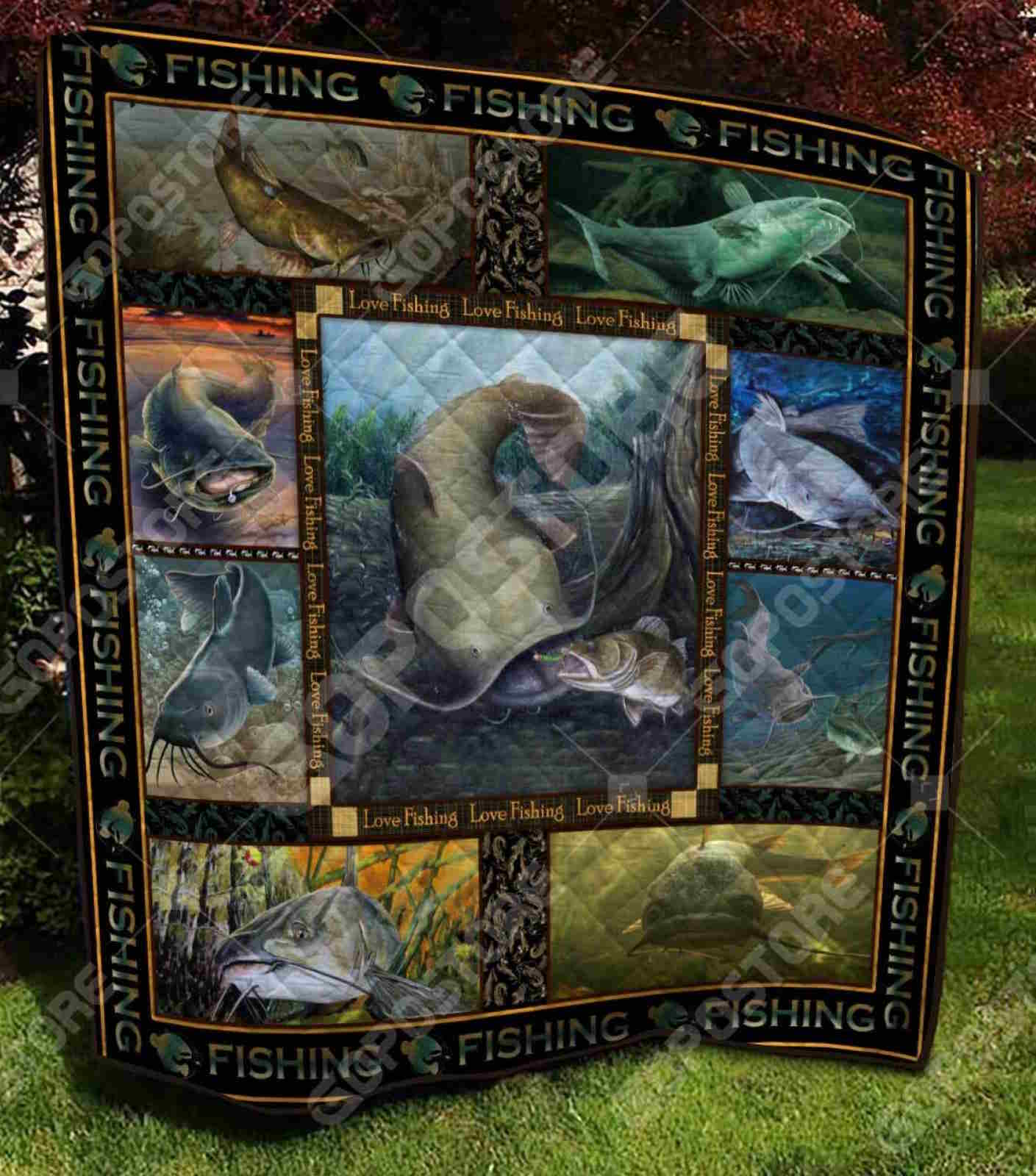 Love Fishing Like 3D Quilt Blanket