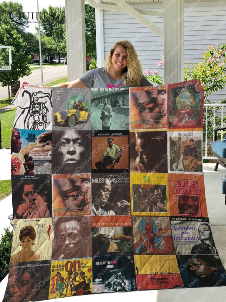 M Miles Davis 3D Quilt Blanket