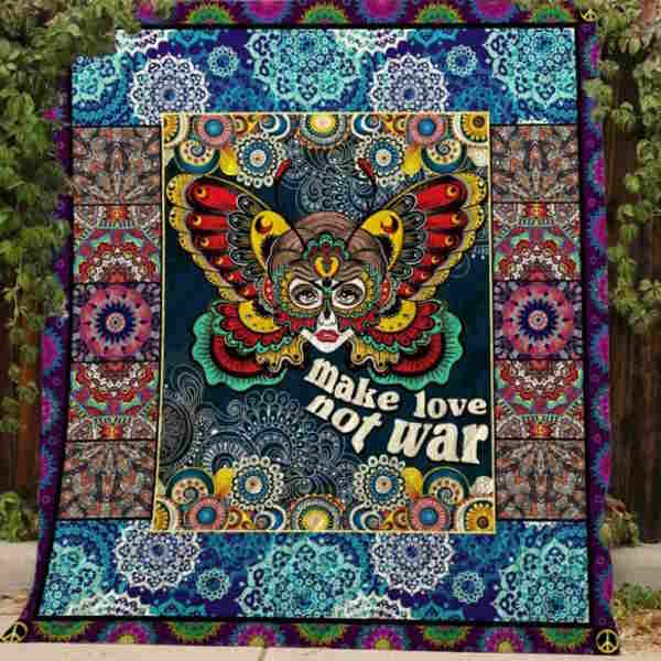 Make Love Not War 3D Quilt Blanket