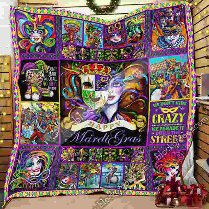 Mardi Gras 3D Quilt Blanket