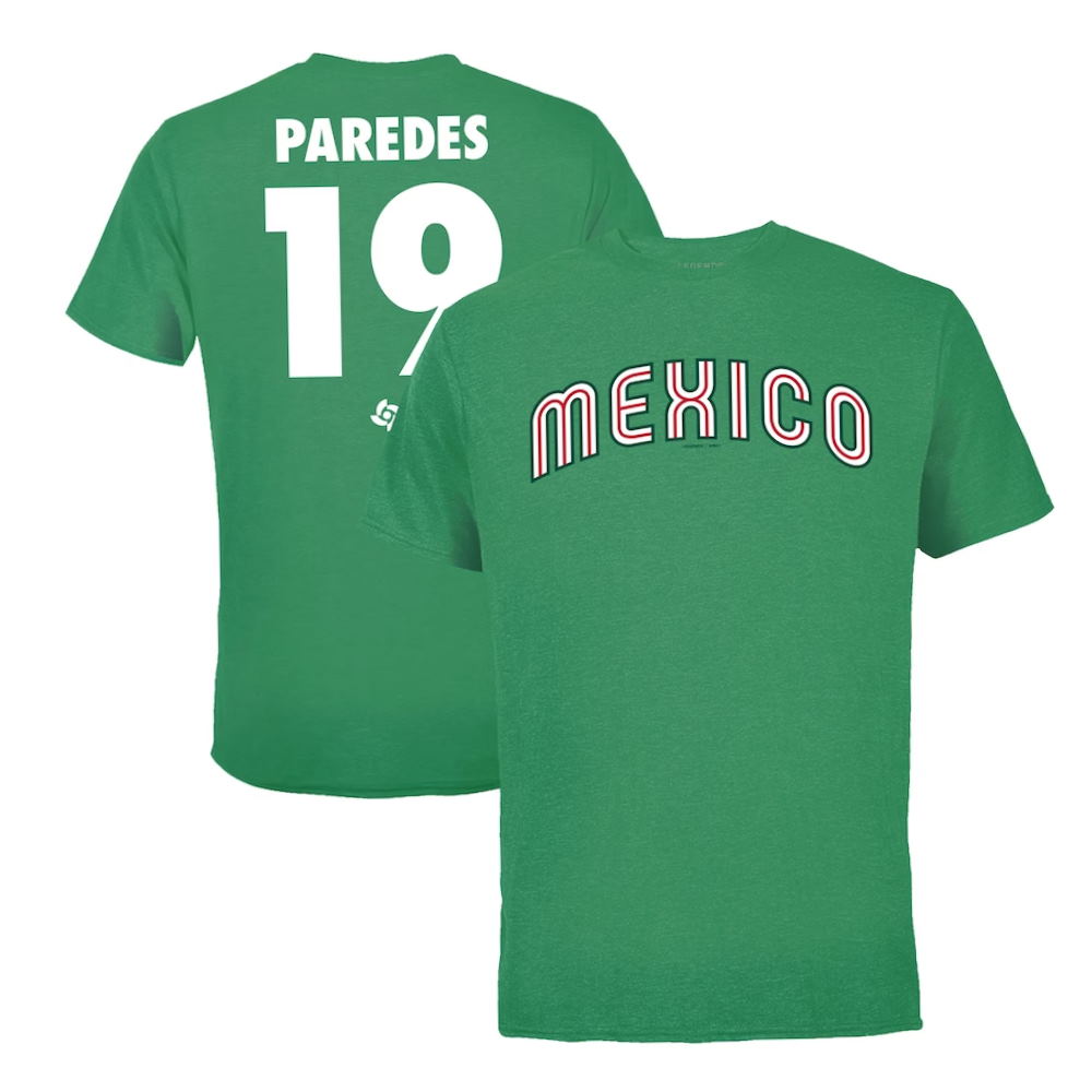 Mexico Baseball Merch Store -LEGENDS 2023 World Baseball Classic Isaac  Paredes Mexico Baseball #19 T Shirt Unisex Green