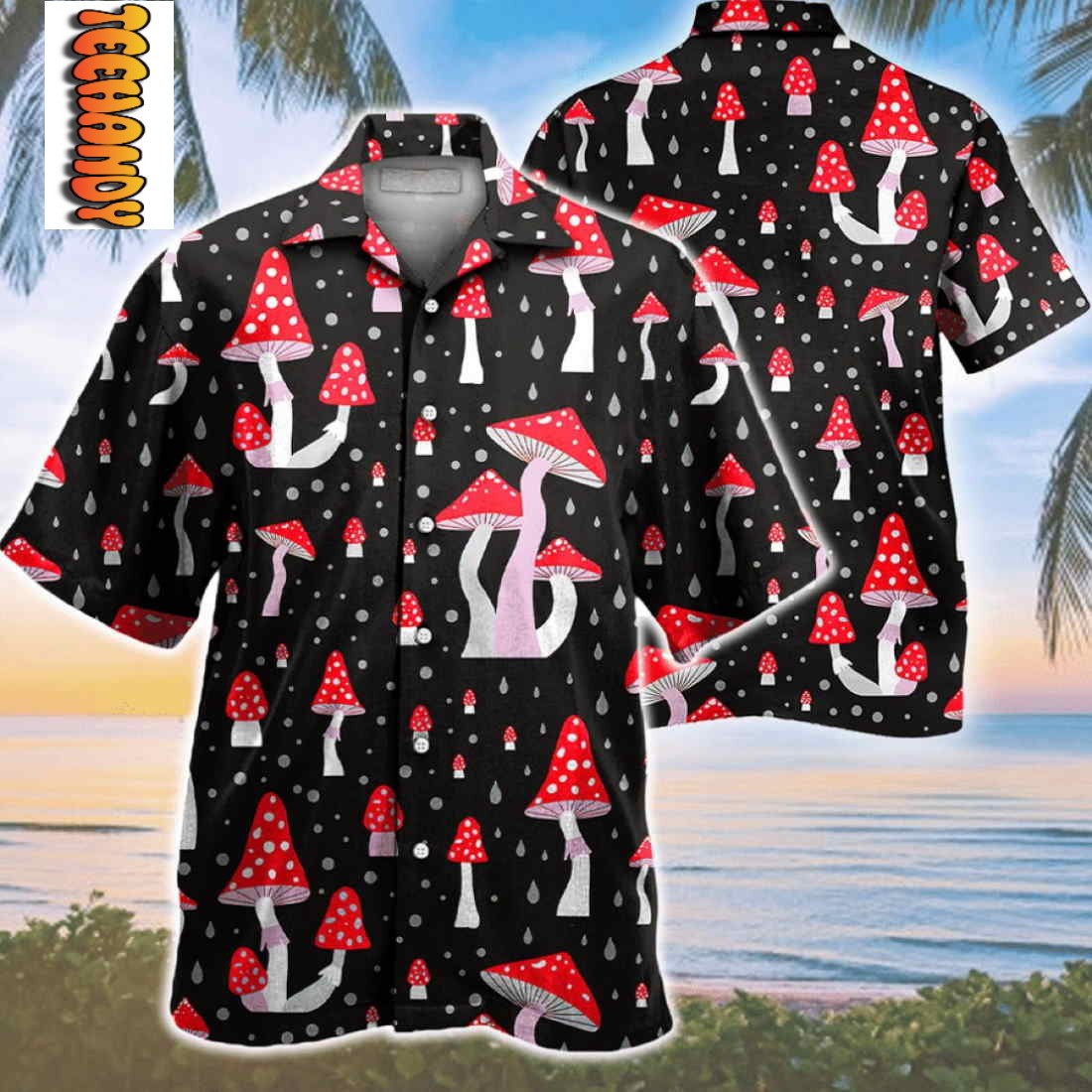 Mushroom Pattern Hawaiian Shirt