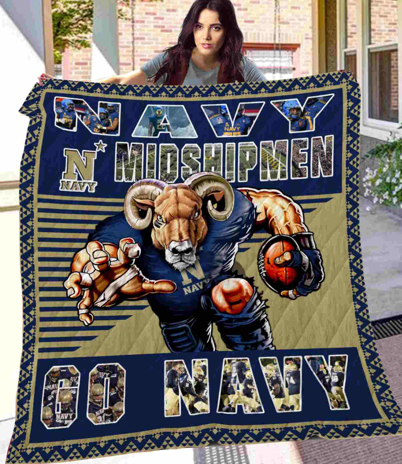 Navy Midshipmen 3D Quilt Blanket