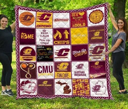 Ncaa Central Michigan Chippewas 3D Quilt Blanket