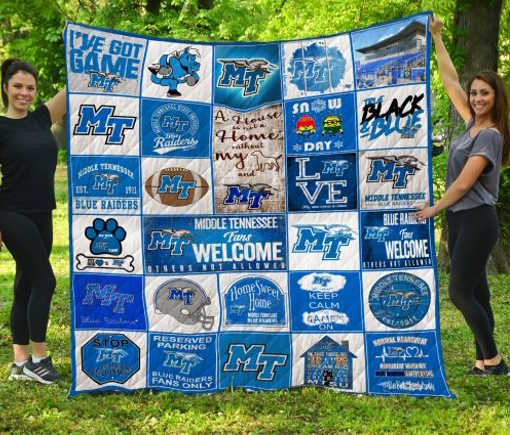 Ncaa Middle Tennessee Blue Raiders 3D Quilt Blanket