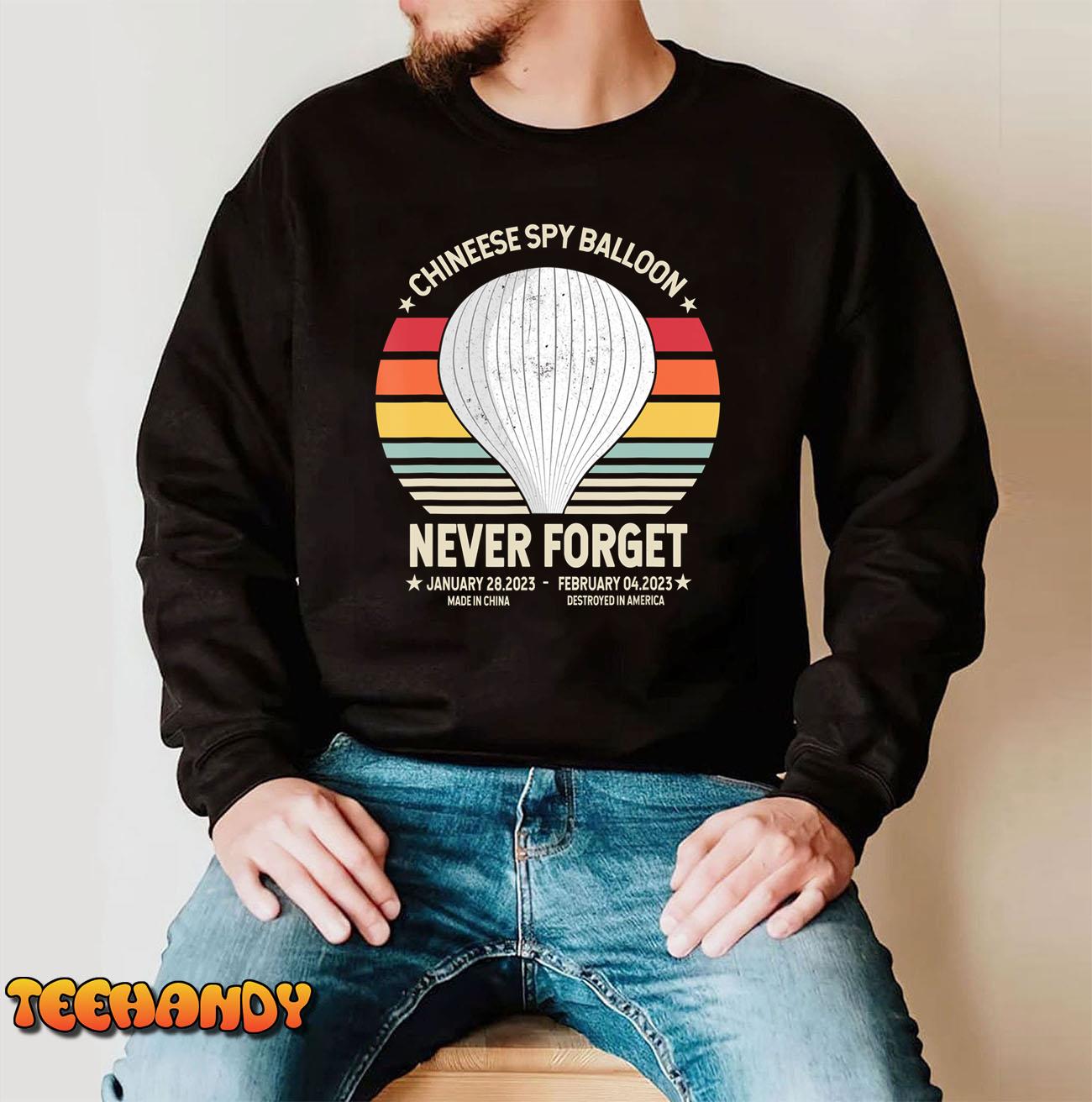 Never Forget Chinese Spy Balloon Retro vintage Memorial T-Shirt