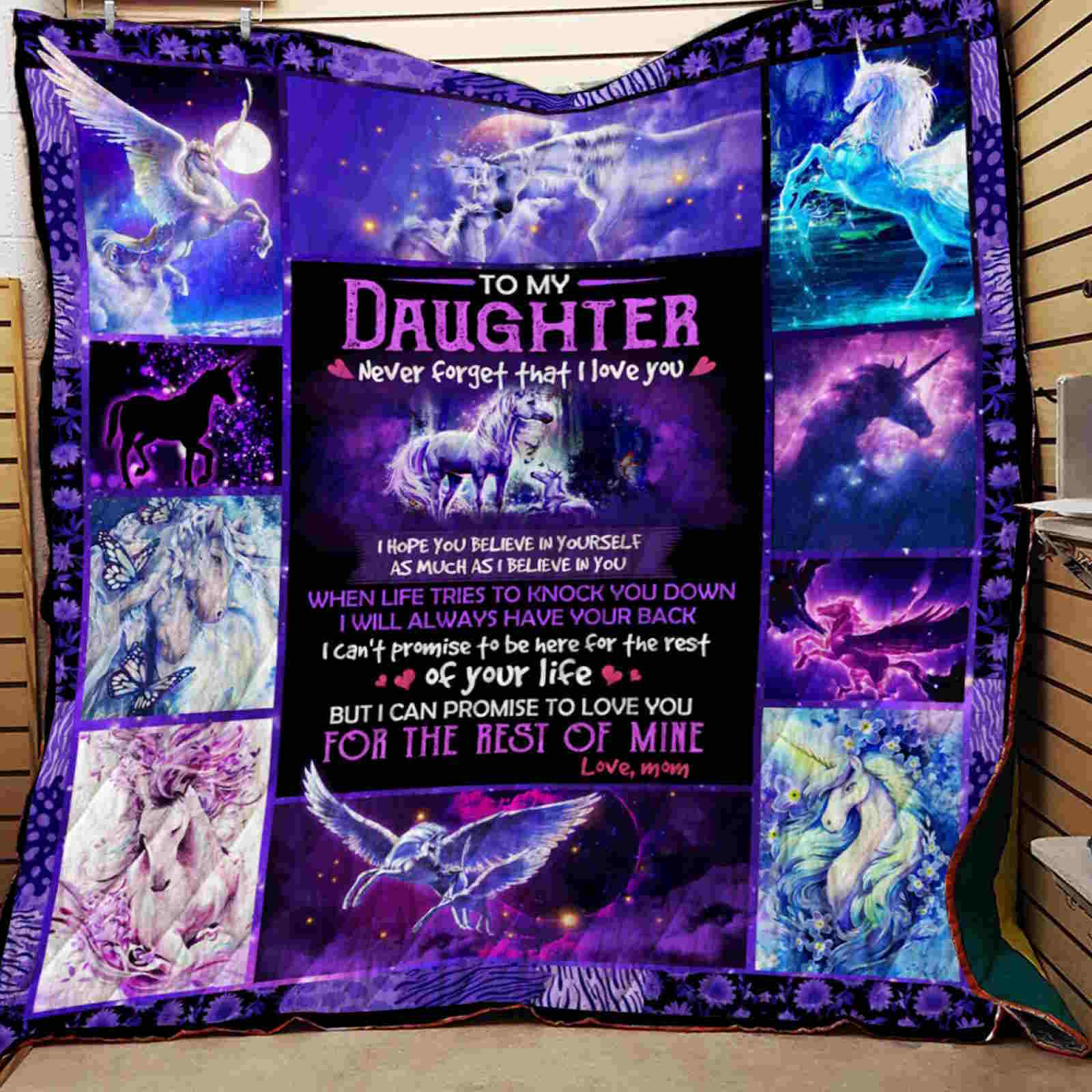 Never Forget That Love You Unicorn Btt Unicorn 3D Quilt Blanket