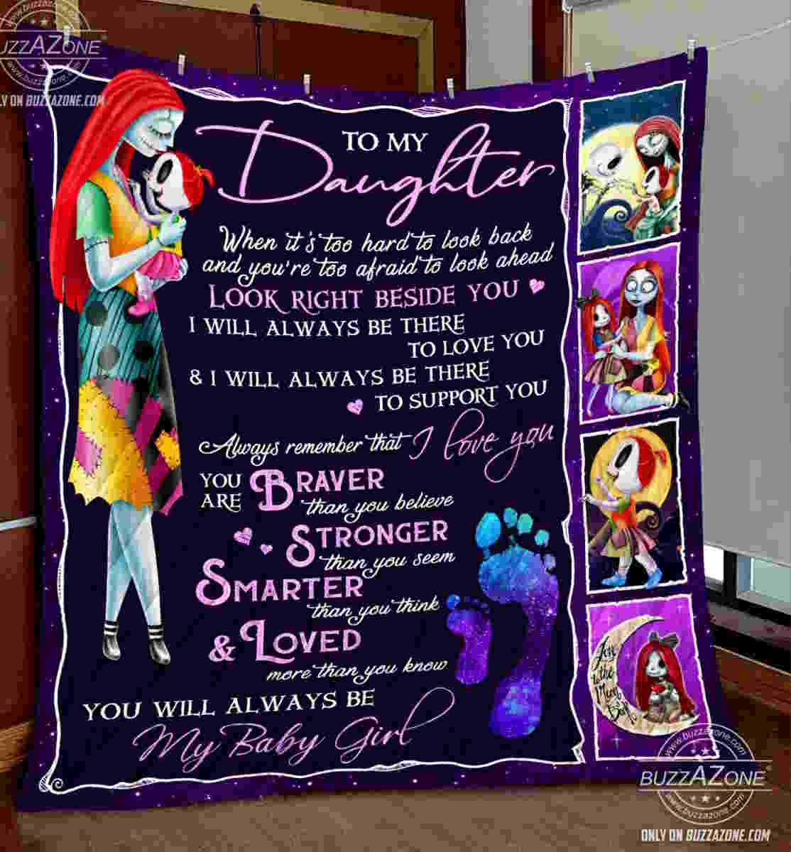 Nightmare Daughter Mom Beside You Love You Support You Quilt Blanket