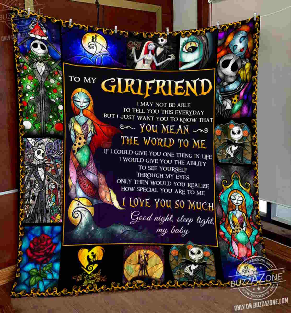 Nightmare Girlfriend You Mean The World To Me Quilt Blanket