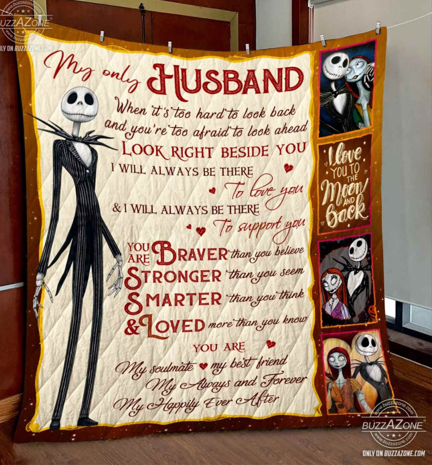 Nightmare Husband Beside You Love You Support You Quilt Blanket