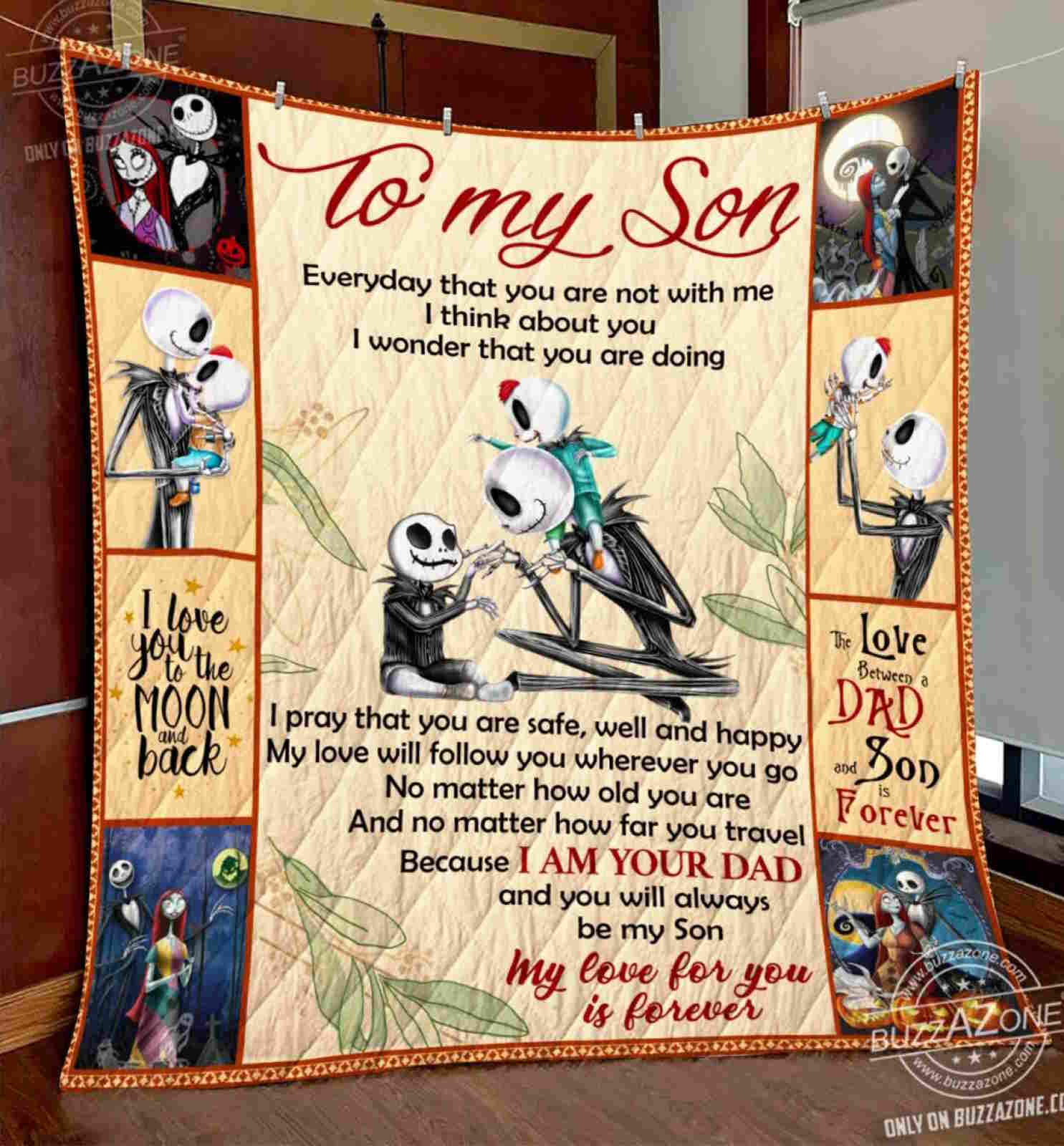 Nightmare Son Dad My Love Will Follow You Quilt Blanket