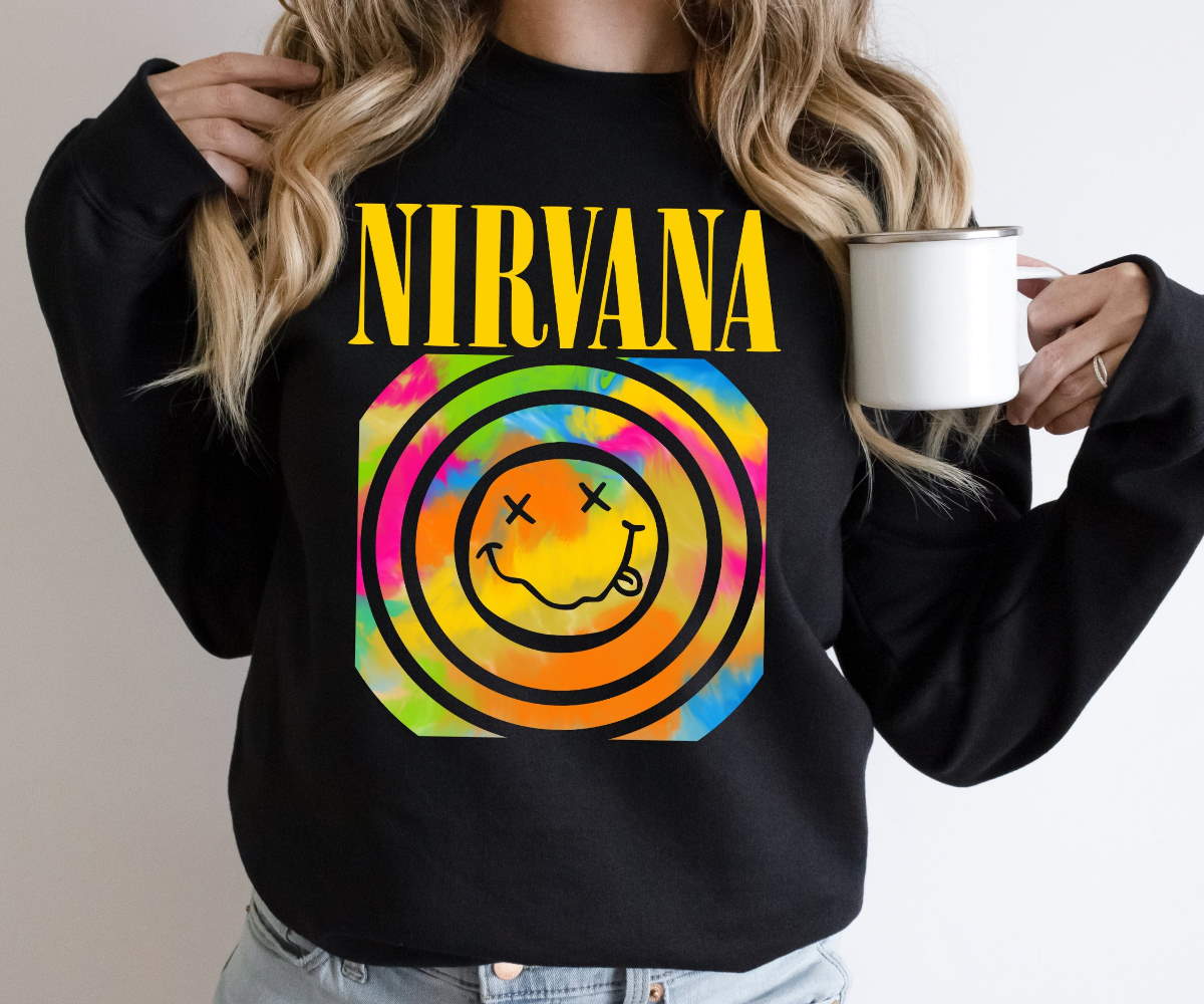 Nirvana Smiley Face Sweatshirt, Smile Face Aesthetic Hoodie