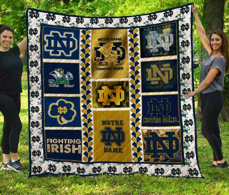 Notre Dame Fighting Irish Football 3D Quilt Blanket