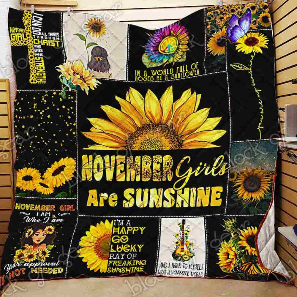 November Girls Are Sunshine Quilt Blanket