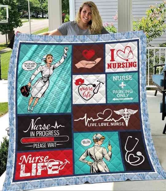 Nurse Nurse Life Quilt Blanket