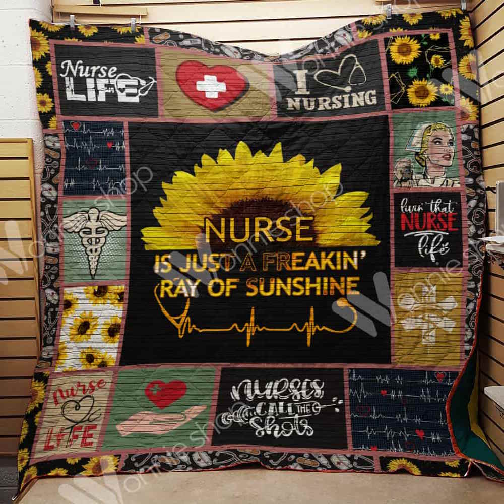 Nurse Sunflower 3D Quilt Blanket