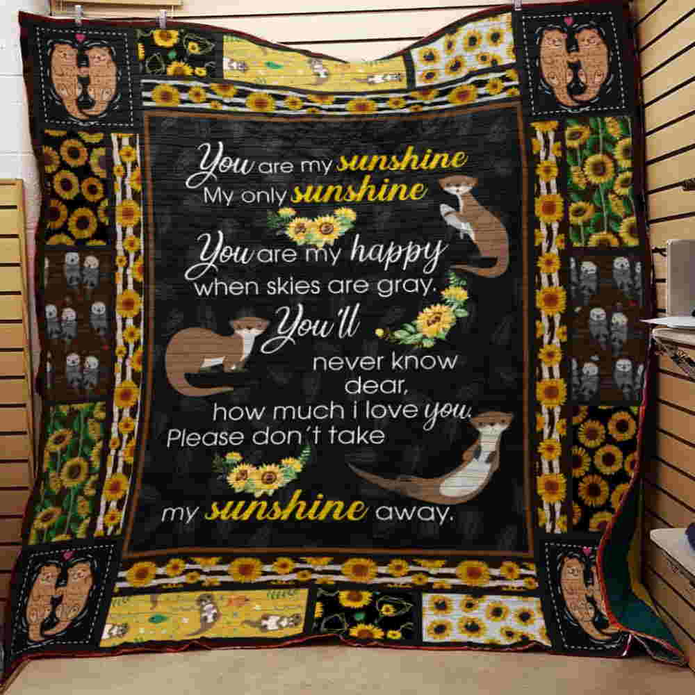 Otter Sunflower 3D Quilt Blanket