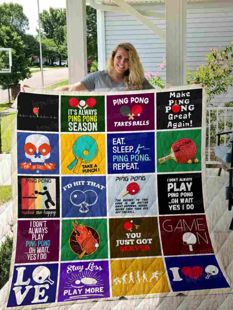 Ping Pong 3D Quilt Blanket