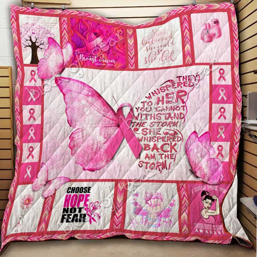 Pink Warrior Breast Cancer Quilt Blanket