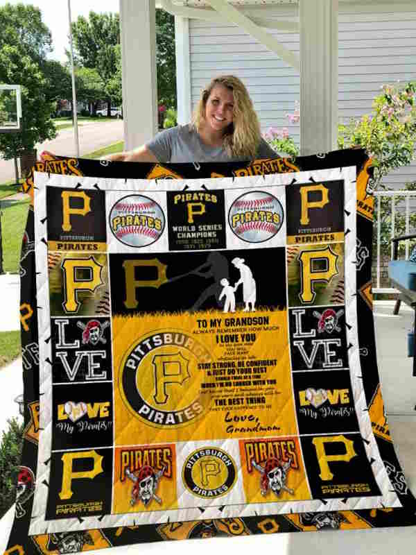 Pittsburgh Pirates To My Grandson Love Grandmom 3D Quilt Blanket