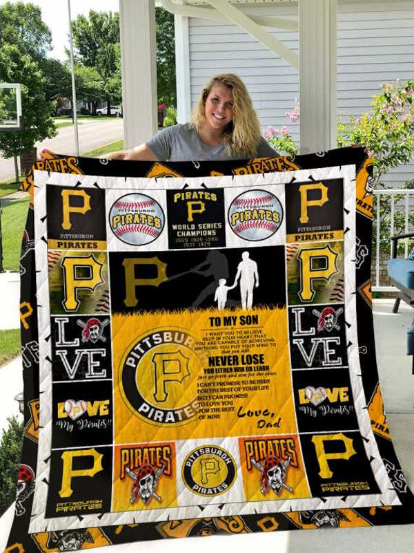 Pittsburgh Pirates To My Son Love Dad Quilt Blanket