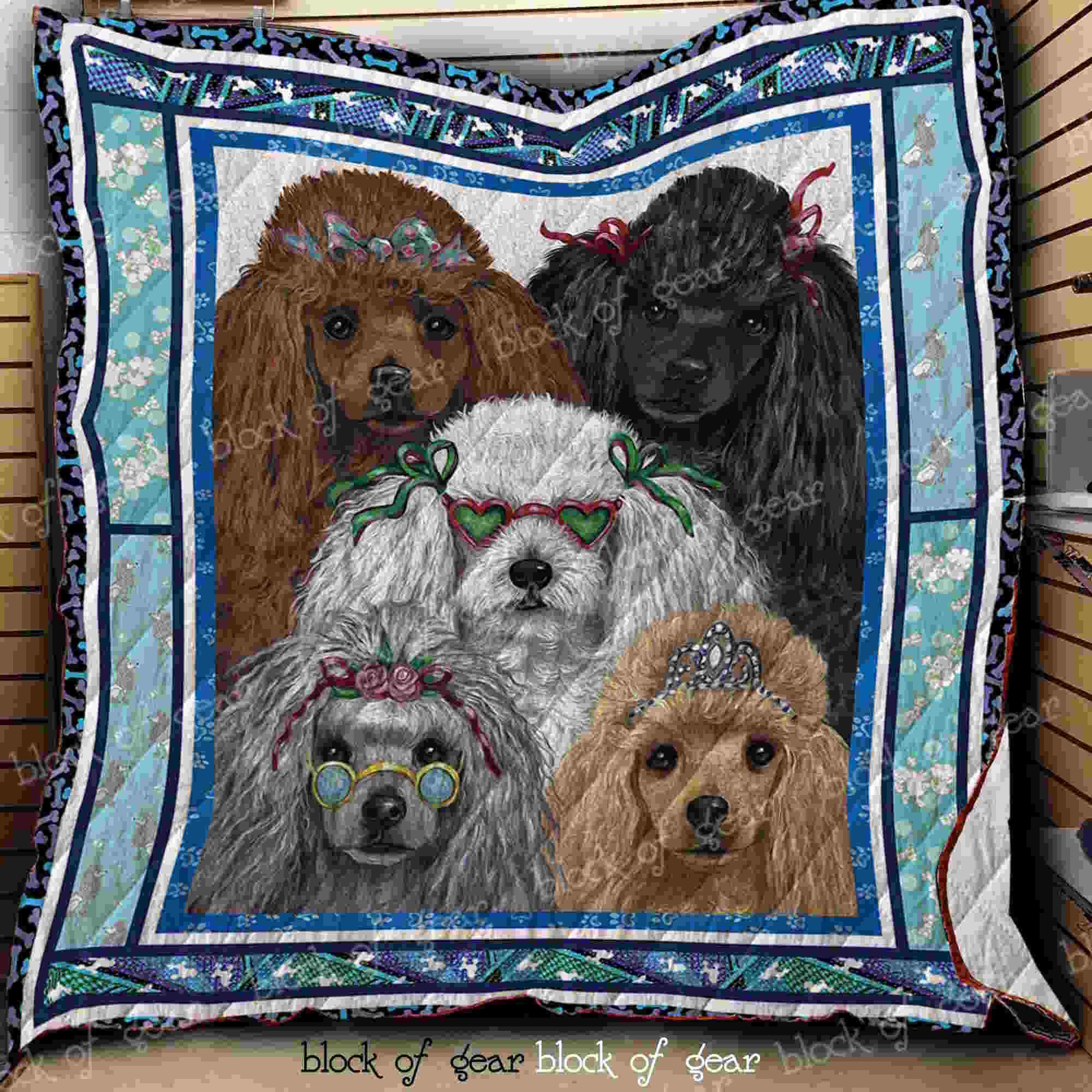 Poodles 3D Quilt Blanket