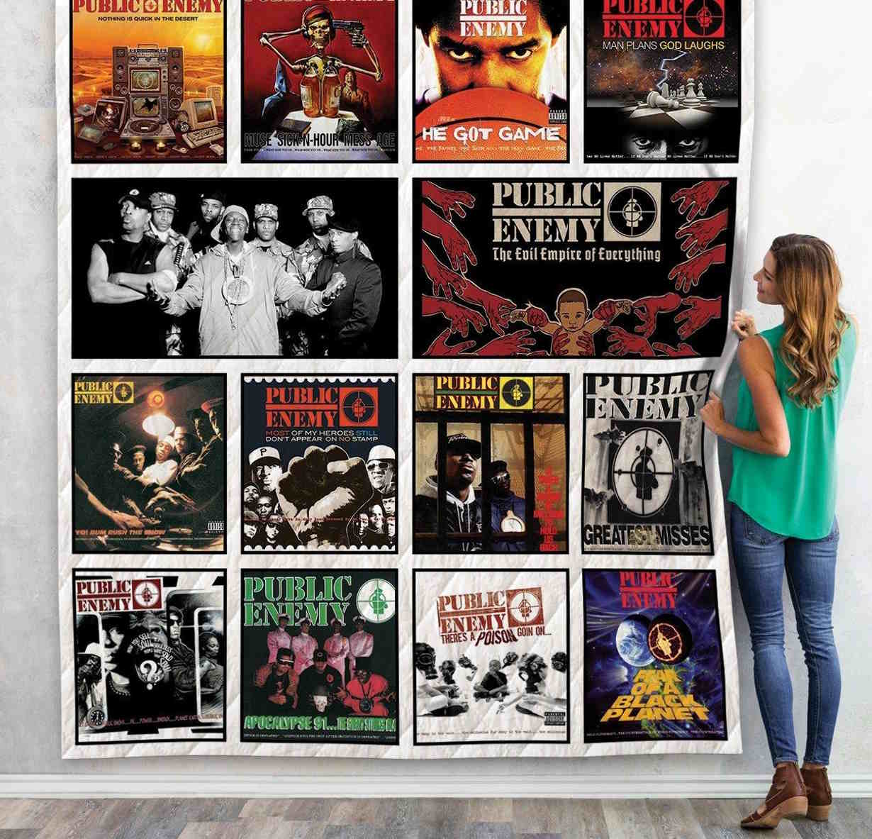 Public Enemy Albums 3D Quilt Blanket