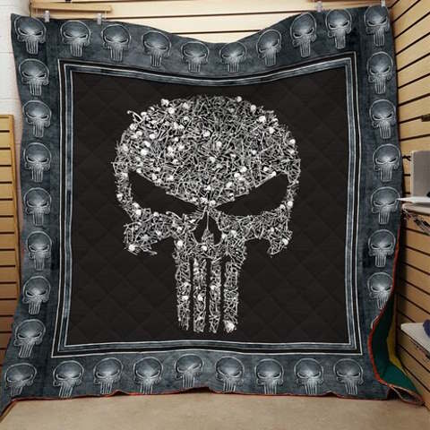 Punisher Skull 3D Quilt Blanket