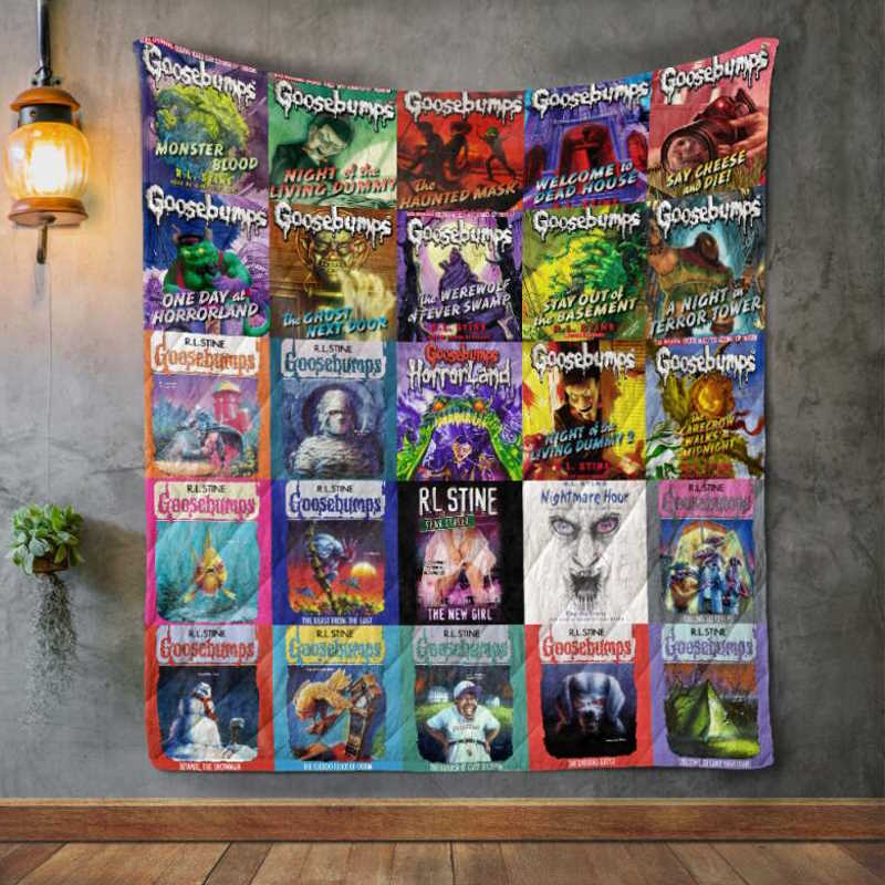 R. L. Stine Books 3D Quilt Blanket