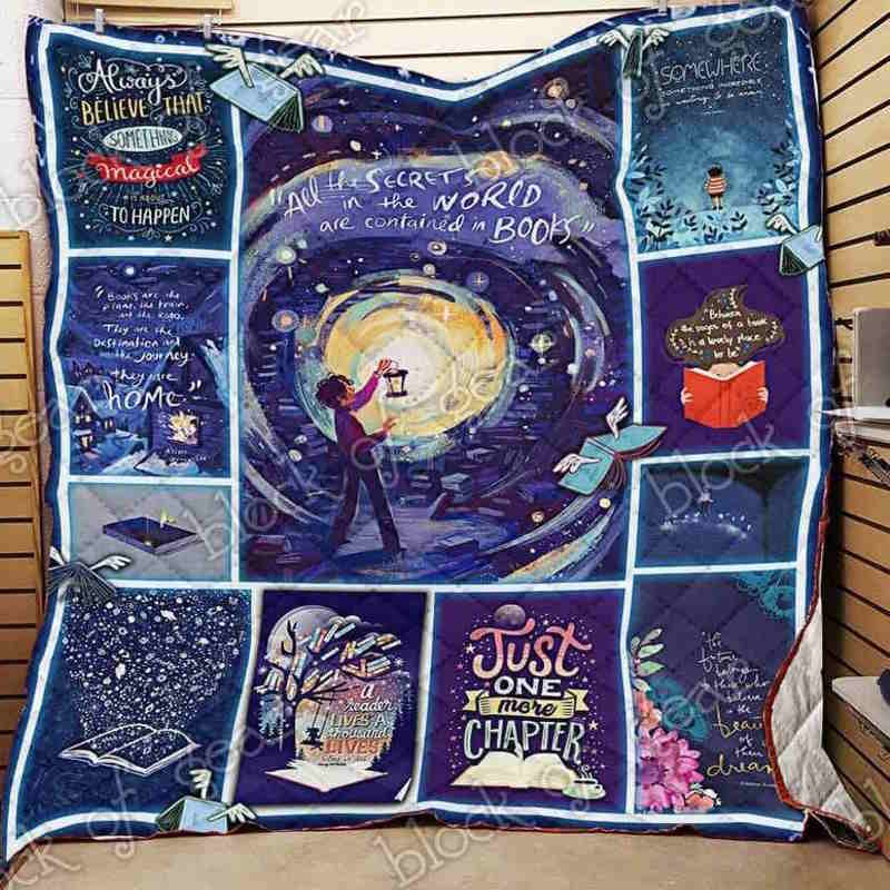 Reading Everything In Books Quilt Blanket