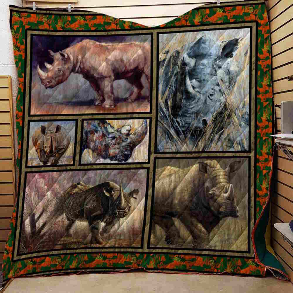 Rhino 3D Quilt Blanket