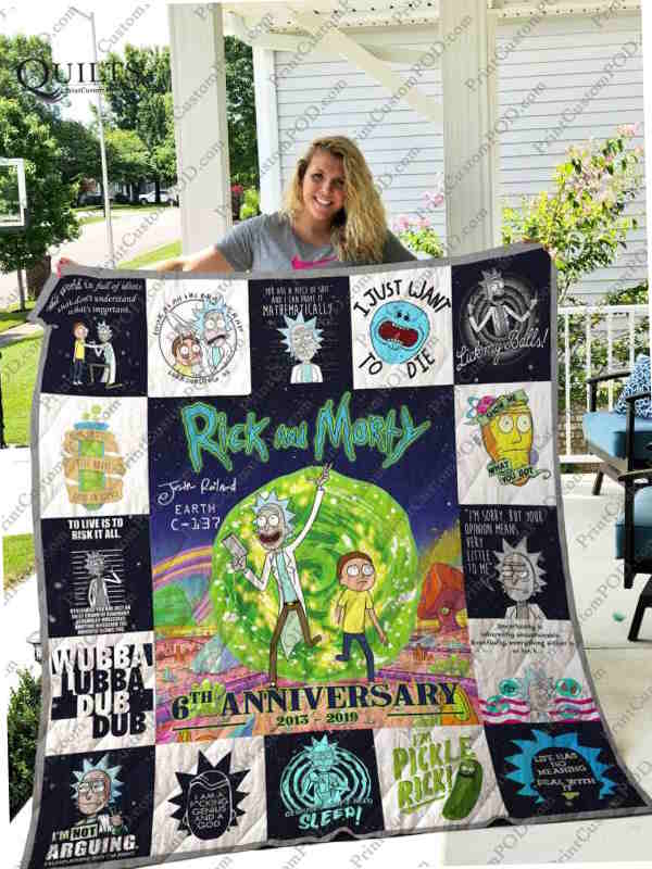 Rick And Morty 6Th Anniversary 3D Quilt Blanket