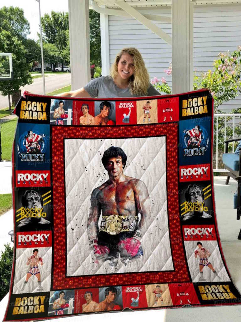 Rocky Balboa Illus Quilt Blanket