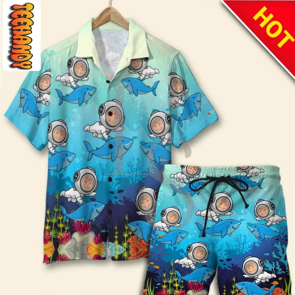 Scuba Diving Deep Blue Seas Hawaiian Shirt