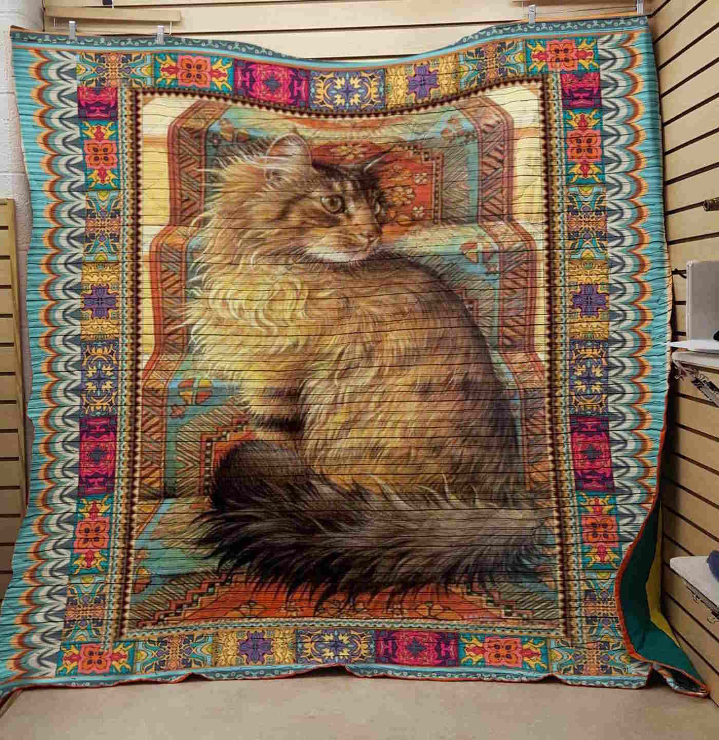 Shaggy Cat 3D Quilt Blanket