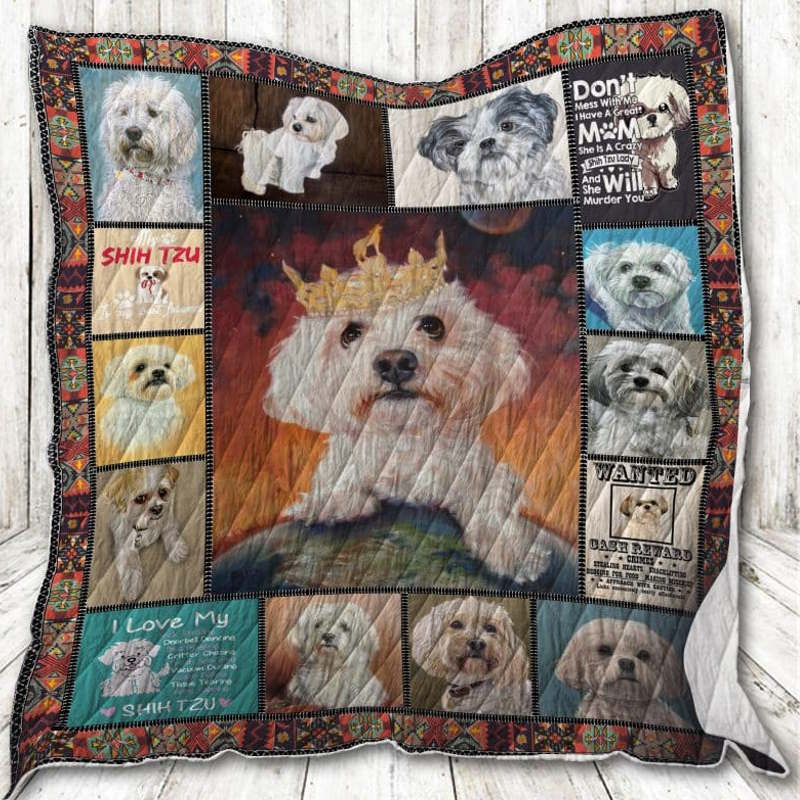 Shih Tzu Queen 3D Quilt Blanket