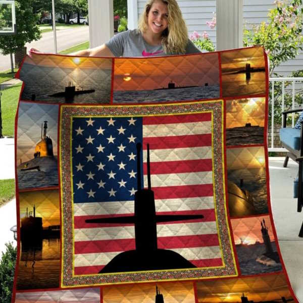 Ship American Flag Printing 3D Quilt Blanket