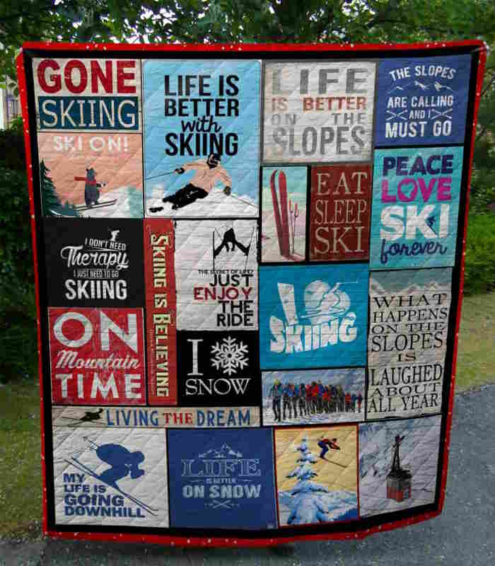 Skiing Love Ski Forever 3D Quilt Blanket